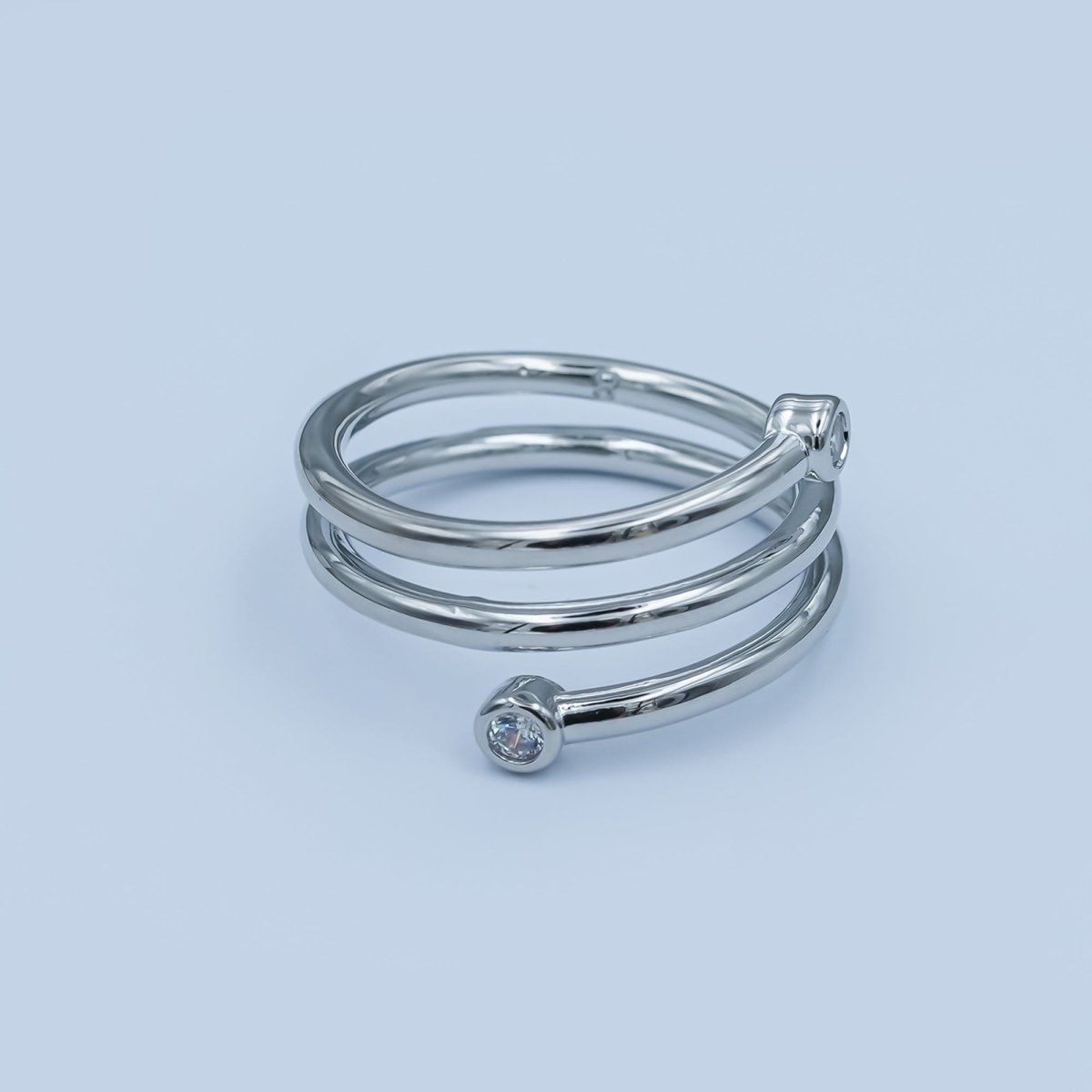 24K Gold plated Clear CZ Multiple Band Wrap Ring in Gold & Silver | O870 O878 - O880 - DLUXCA