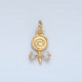 24K Gold plated Clear CZ Swirl Lollipop Candy Charm | X292 - DLUXCA