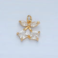 24K Gold plated Clear Geometric CZ Cherry Fruit Mini Charm | X152 - DLUXCA