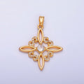 24K Gold plated Clear Micro Paved CZ Geometric Flower Pendant | AA1435 