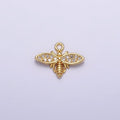 24K Gold plated Clear Micro Paved CZ Insect Bee Wasps Add-On Charm | AC1427 - DLUXCA