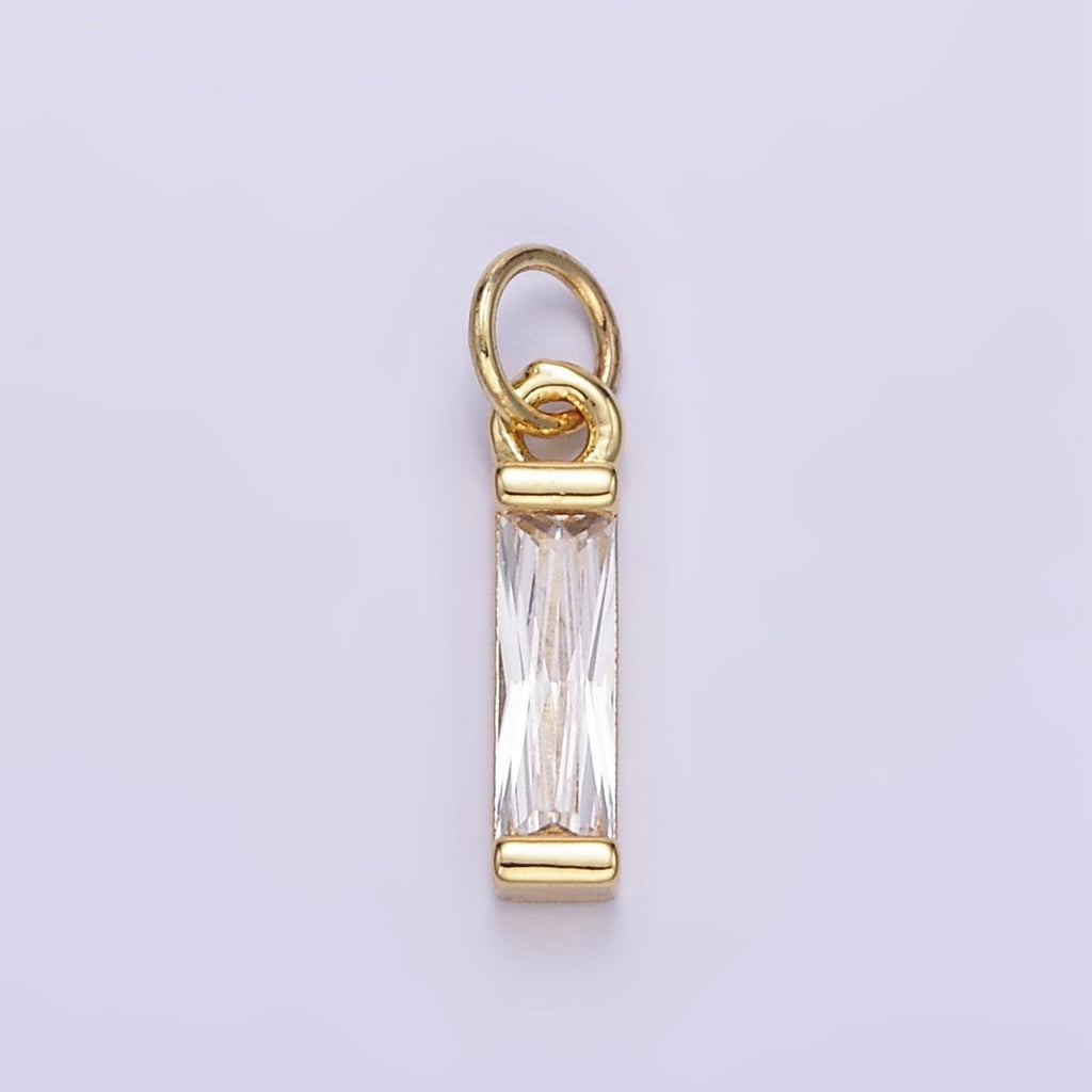 24K Gold plated Clear, Purple, Peach, Red, Pink Baguette CZ Add - On Charm | E358 - E360 - DLUXCA