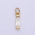 24K Gold plated Clear, Purple, Peach, Red, Pink Baguette CZ Add - On Charm | E358 - E360 - DLUXCA