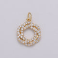 24K Gold plated Cluster CZ Wreath of Eternity Charm, Micro Pave CZ Circle Pendant , Gold plated Pendant, For DIY Jewelry, Rose Gold C-829 - DLUXCA