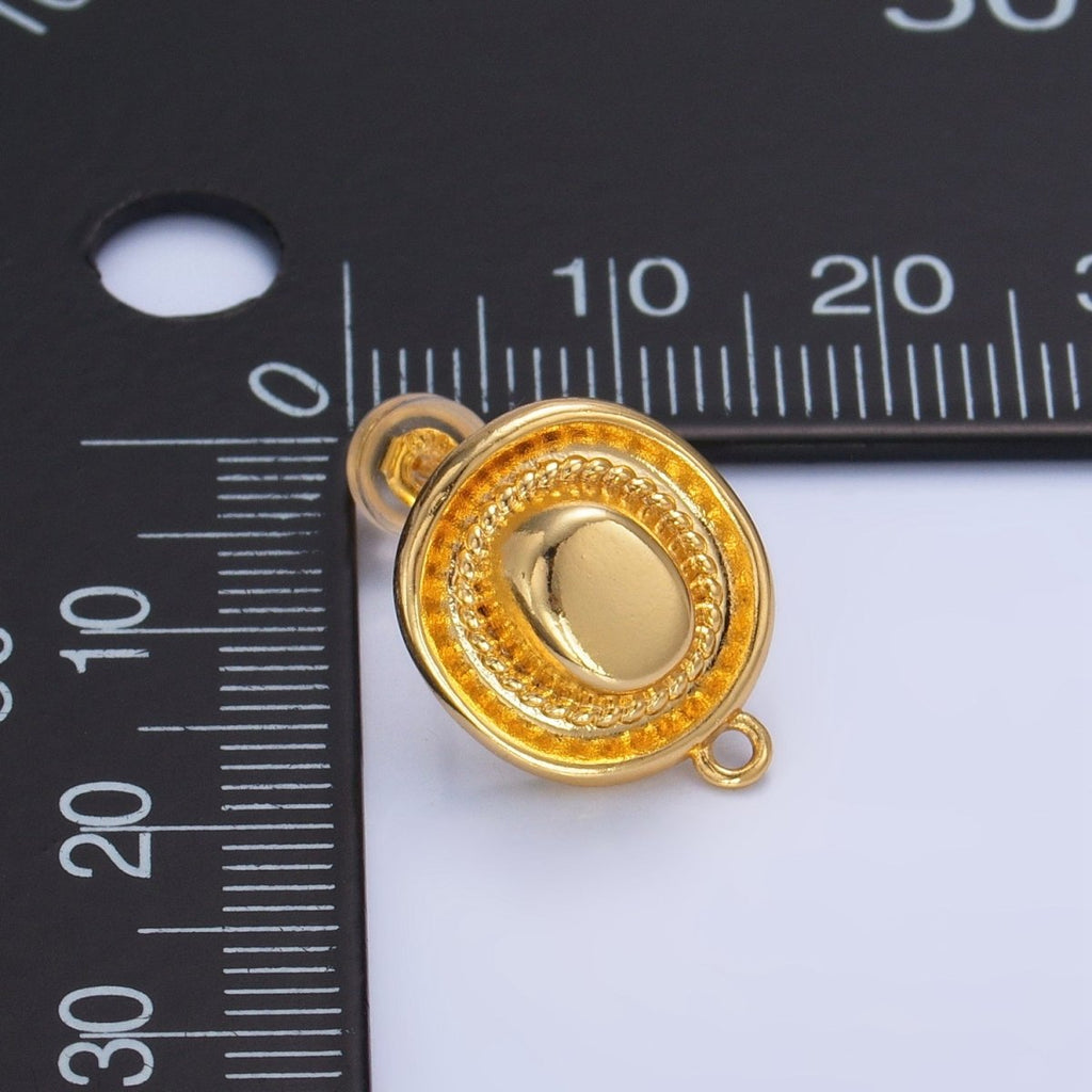 24K Gold plated Cowboy Hat Multidimensional 3D Open Loop Drop Stud Earrings Findings | Z999 - DLUXCA
