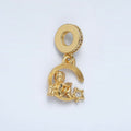 24K Gold plated Crescent Moon Star Boy Micro Paved Rhondelle Bail Drop Pendant | AC097 - DLUXCA