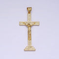 24K Gold plated Cross Pendant | Jesus Crucifix Pendant | Religious Cross Charm Necklace AA252 AA253