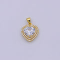 24K Gold plated Crystal Heart Pendants I-733 - DLUXCA