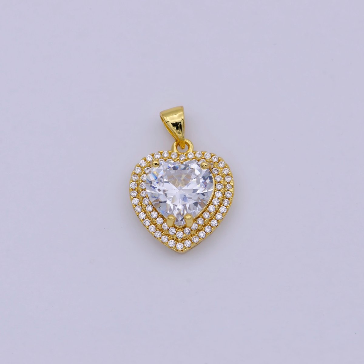 24K Gold plated Crystal Heart Pendants I-733 - DLUXCA