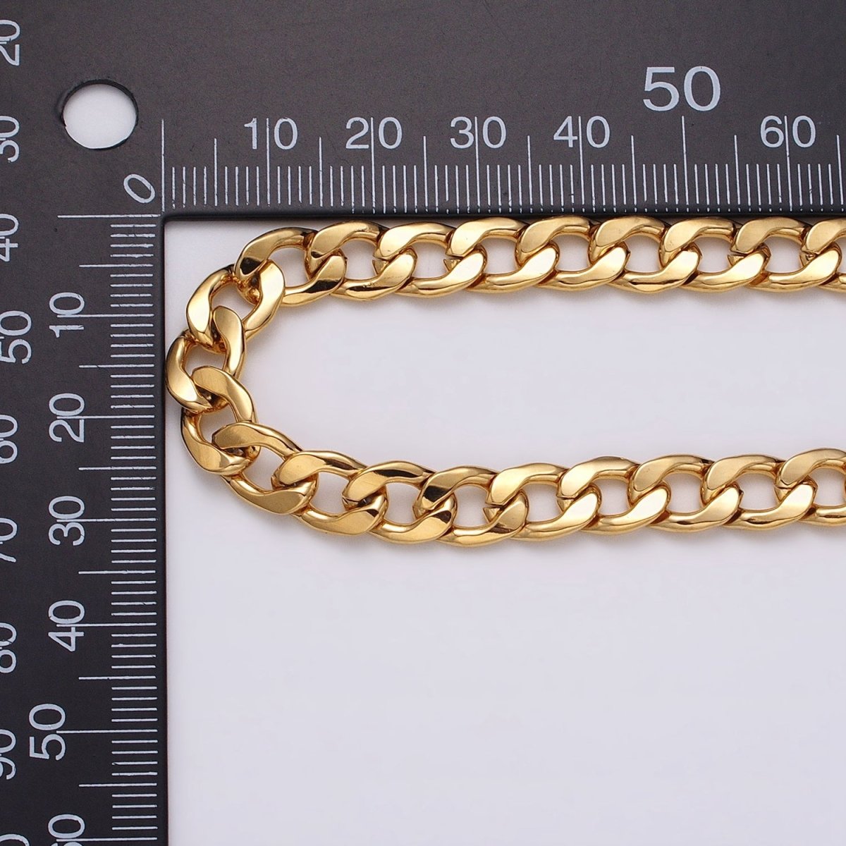 24k Gold plated Cuban Curb Chain 7.5mm Unfinished Unisex Curb Link Chain by Yard Wholesale Jewelry Making Supplies | ROLL-1283 ROLL-1284 Clearance Pricing - DLUXCA