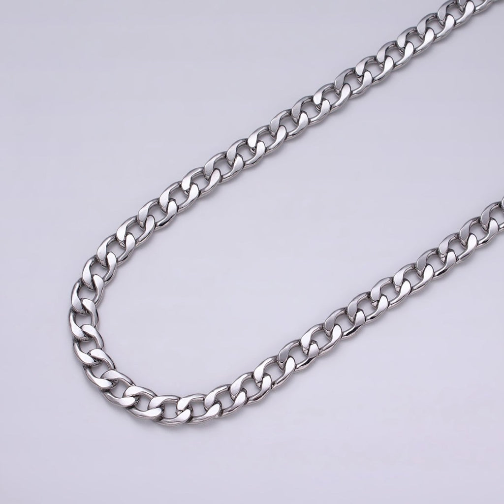 24k Gold plated Cuban Curb Chain 7.5mm Unfinished Unisex Curb Link Chain by Yard Wholesale Jewelry Making Supplies | ROLL-1283 ROLL-1284 Clearance Pricing - DLUXCA