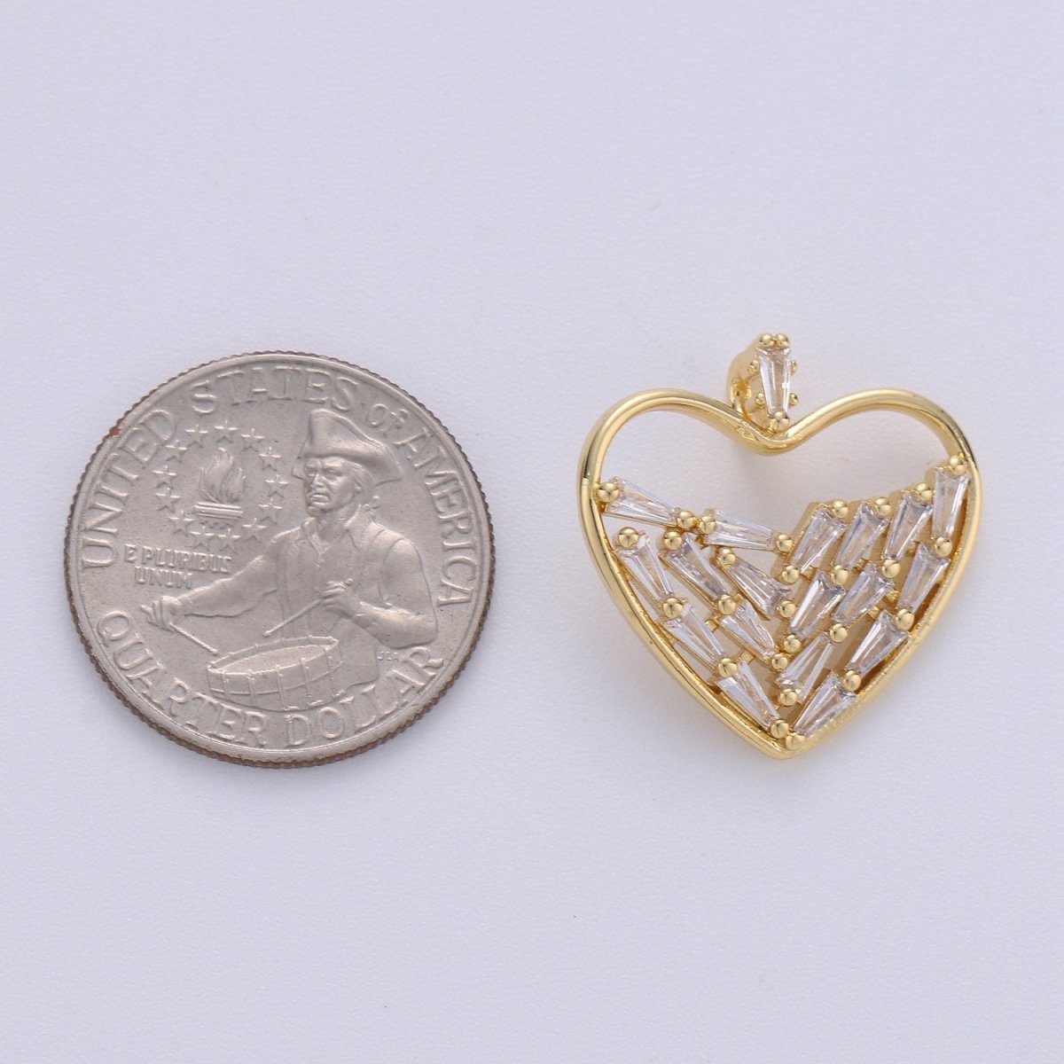 24k Gold plated Cubic heart charms Gold Star Charm Celestial Jewelry Making Supply I-703 - DLUXCA