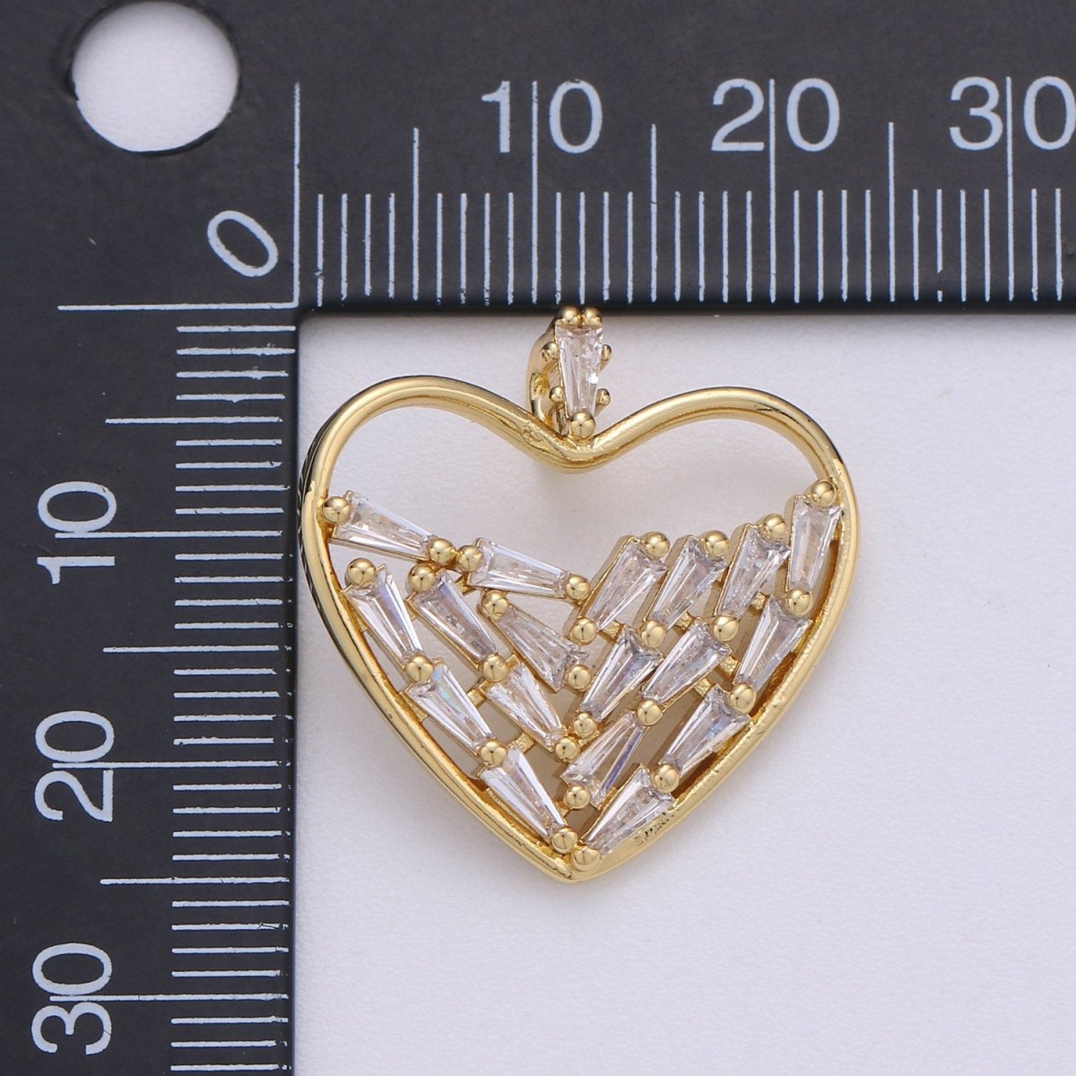 24k Gold plated Cubic heart charms Gold Star Charm Celestial Jewelry Making Supply I-703 - DLUXCA