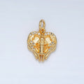 24K Gold plated Cubic Zirconia Molten Heart Charm | M - 854 - DLUXCA