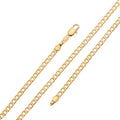 24K Gold plated Curb Chain Necklace, 19.5 inch Finished Necklace For Jewelry Making, Dainty 2.6mm Curb Necklace w/ Lobster Clasps | CN-292 Clearance Pricing - DLUXCA