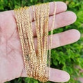 24K Gold plated Curb Chain Necklace, 19.8 Inch Layering Curb Chain Necklace, Dainty 2mm Curb Necklace w/ Lobster Clasps | CN-871 Clearance Pricing - DLUXCA