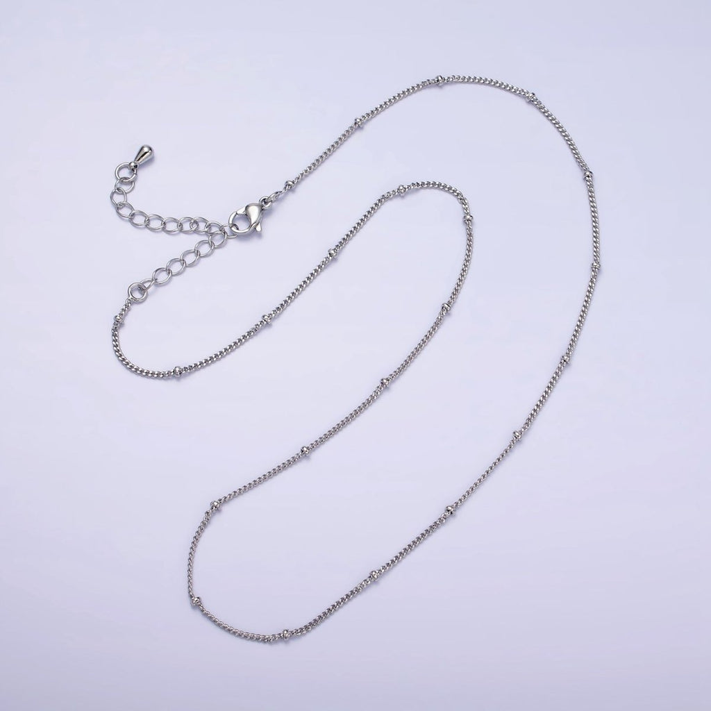 OS 24K Gold plated Curb Chain With Gold Beads For Wholesale Necklace Dainty Satellite Chain Jewelry Making Supplies | WA-1845 WA-1846 Clearance Pricing