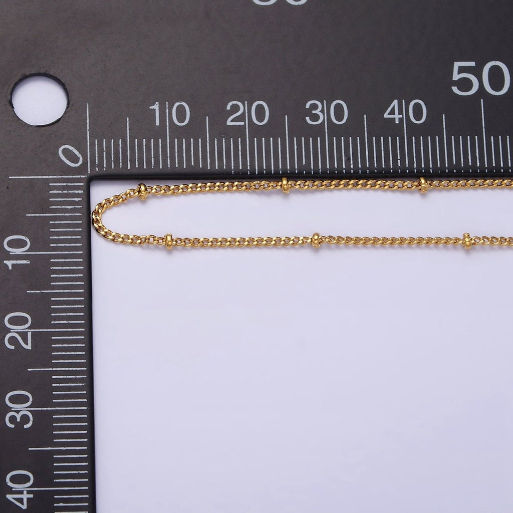 OS 24K Gold plated Curb Chain With Gold Beads For Wholesale Necklace Dainty Satellite Chain Jewelry Making Supplies | WA-1845 WA-1846 Clearance Pricing
