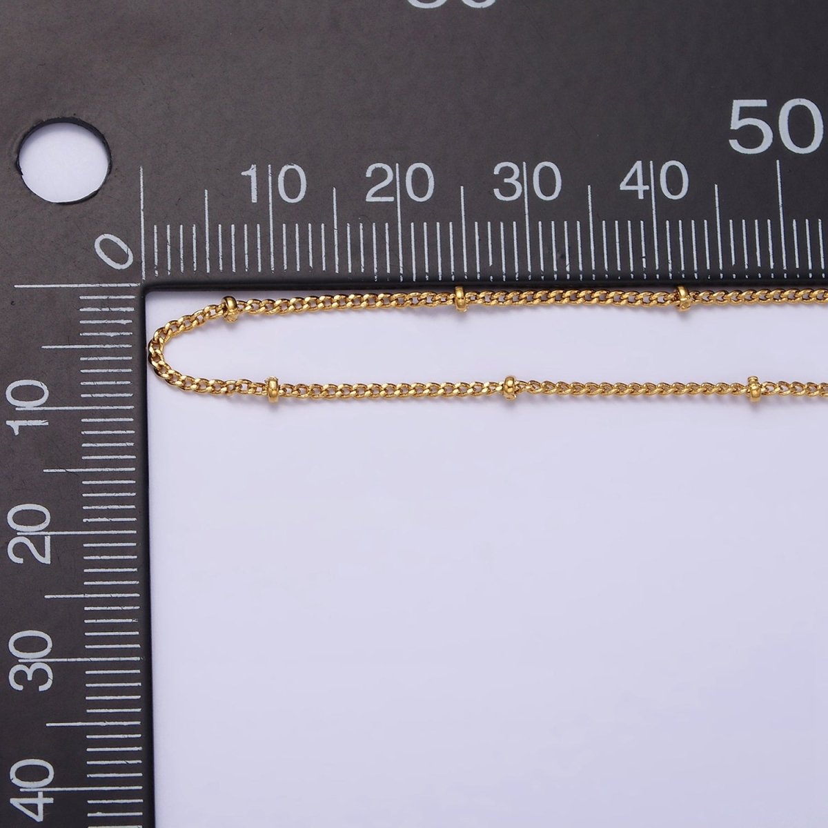 OS 24K Gold plated Curb Chain With Gold Beads For Wholesale Necklace Dainty Satellite Chain Jewelry Making Supplies | WA-1845 WA-1846 Clearance Pricing