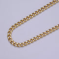 24K Gold plated Curb Unfinished Chain, 6mm Figaro Curb Chain For Necklace Making, Jewelry Supply Component | ROLL-651 Clearance Pricing - DLUXCA