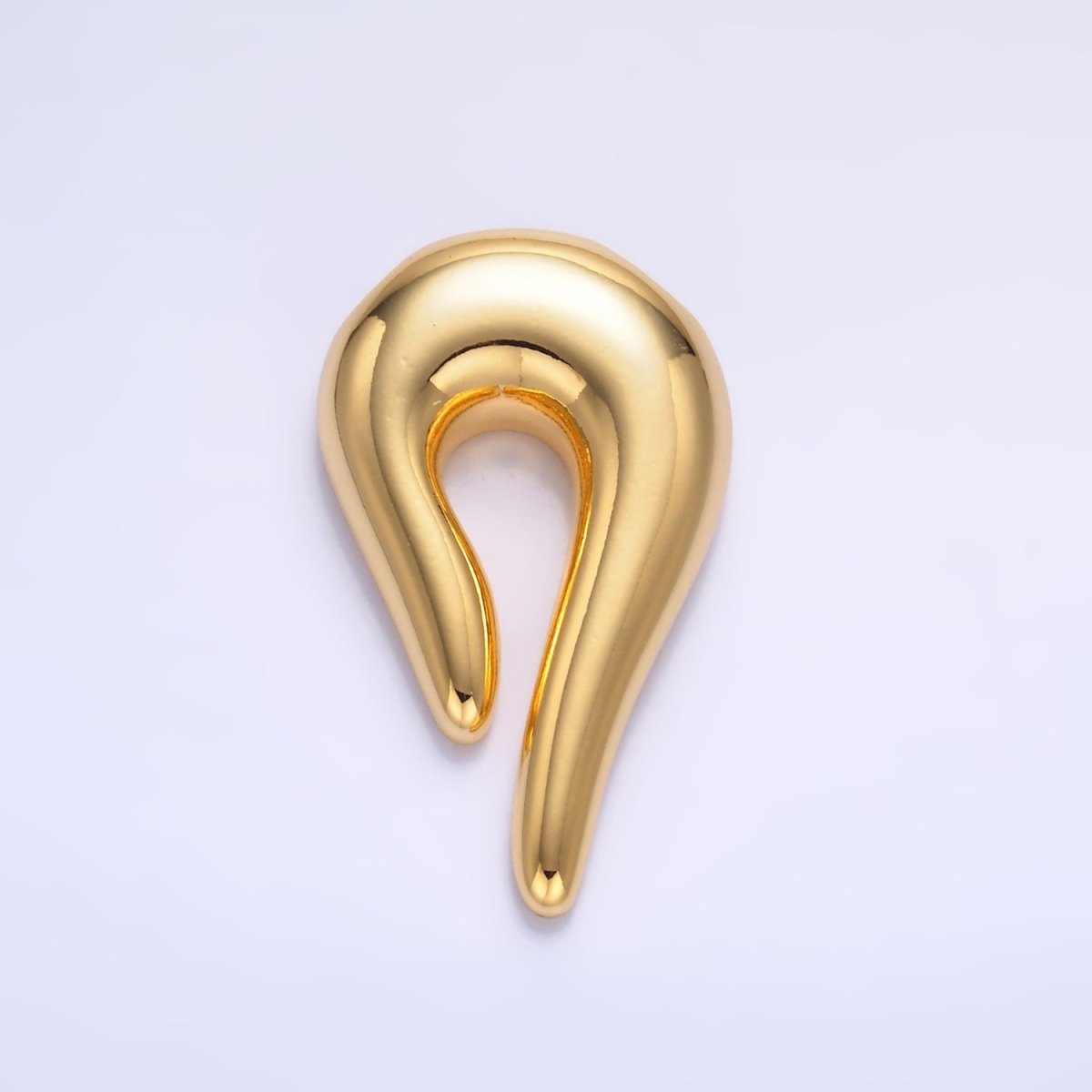 24K Gold plated Curve Horn Slide Charm | W821 - DLUXCA