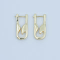 24K Gold plated Curved Geometric Oblong Hoop Earrings | AE834 