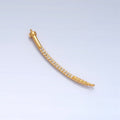 24K Gold plated Curved Micro Paved CZ Nail Connector in Gold & Silver | F131