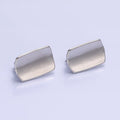 24K Gold plated Curved Oblong Rectangular Open Loop English Lock Earrings Supply in Silver & Gold | Z-198 Z-333 - DLUXCA