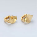 24K Gold plated Curved Rhombus Minimalist Huggie Earrings | Q430 - DLUXCA