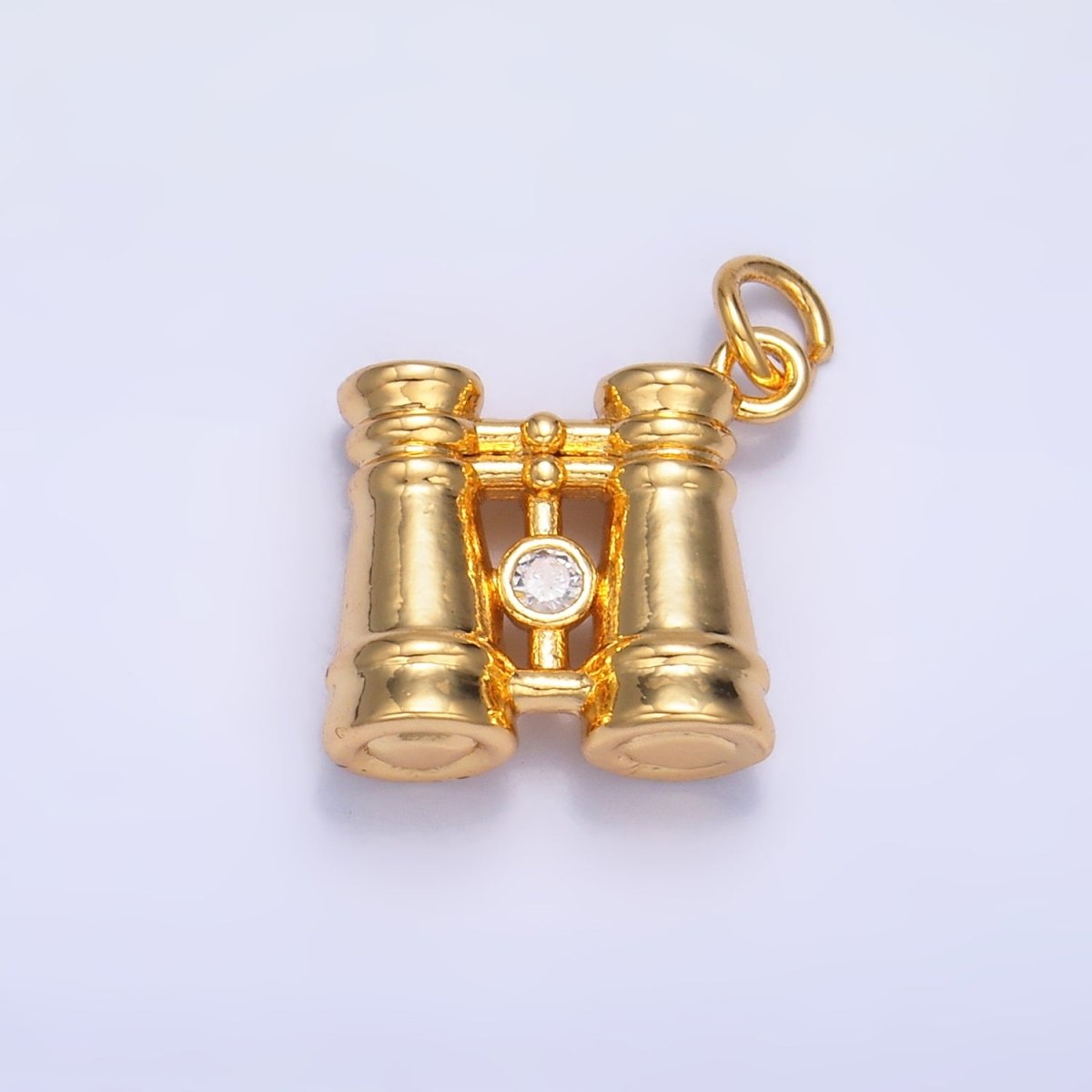 24K Gold plated CZ Binoculars 3D Multidimensional Charm in Gold & Silver | W368 - DLUXCA
