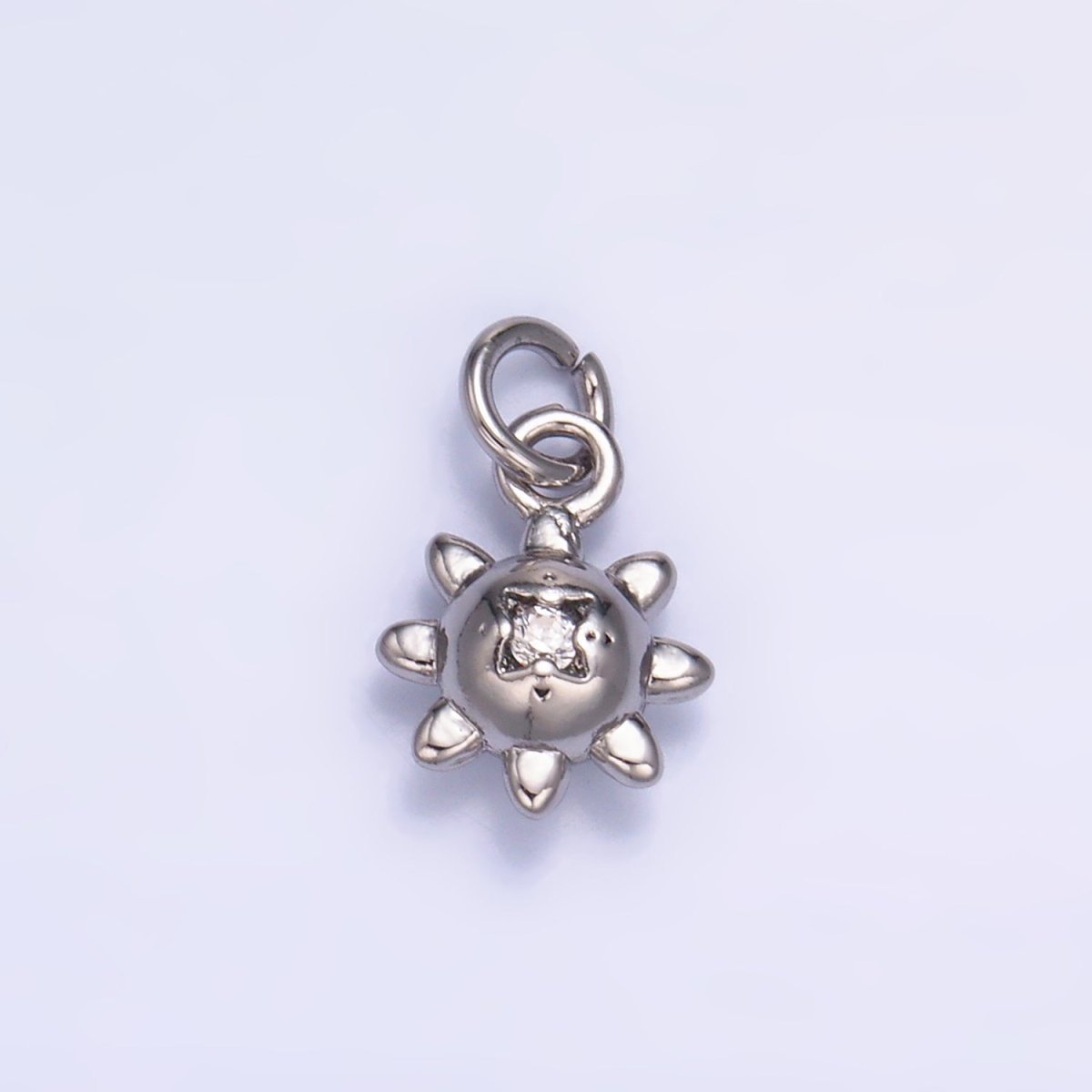 24K Gold plated CZ Celestial Sun Charm in Gold & Silver | W879 - DLUXCA