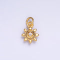 24K Gold plated CZ Celestial Sun Charm in Gold & Silver | W879 - DLUXCA