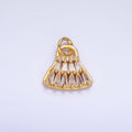 24K Gold plated CZ Clear Baguette Bag Purse Fashion Charm in Gold & Silver | W418 