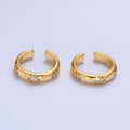 24K Gold plated CZ Dotted Ear Cuff Earrings in Gold & Silver | AI171 AI172