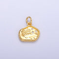 24K Gold plated CZ Dotted Ocean Sea Coral Reef Charm in Gold & Silver | N072 