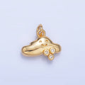 24K Gold plated CZ Dotted Rain Smiley Face Cloud Multidimensional 3D Charm | W017 - DLUXCA