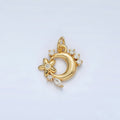 24K Gold plated CZ Flower and Cresent Moon Celestial Charm | AC - 111 - DLUXCA