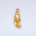 24K Gold plated CZ Flower Slipper Flip Flops Multidimensional Fashion Charm | W024 - DLUXCA