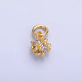 24K Gold plated CZ Geometric Bar Square Mini Charm in Gold & Silver | W887 