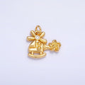 24K Gold plated CZ Helicopter Travel Charm in Gold & Silver | W370