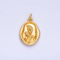 24K Gold plated CZ Leaf Nature Stamped Charm in Gold & Silver | W384 - DLUXCA
