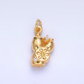 24K Gold plated CZ Lotus Root Vegetable Charm in Gold & Silver | W360