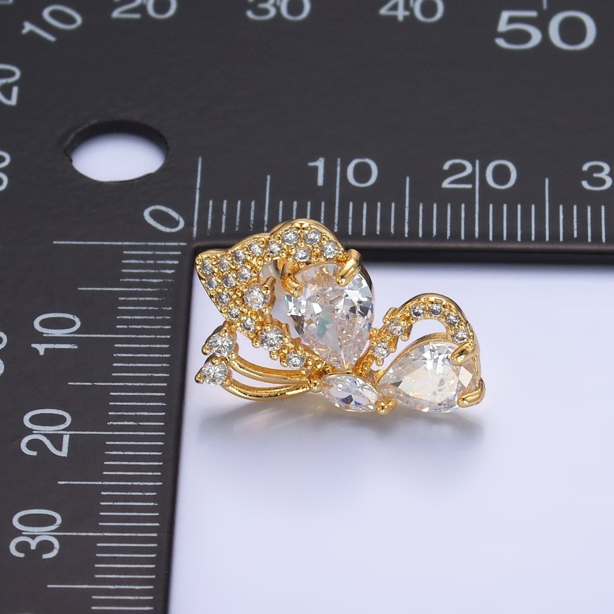 24K Gold plated CZ Micro Paved Butterfly Insect Earrings Set | AB986 