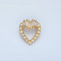 24k Gold plated CZ Micro Paved Clear Baguette Heart Back Loop Pendant | AA - 863 - DLUXCA