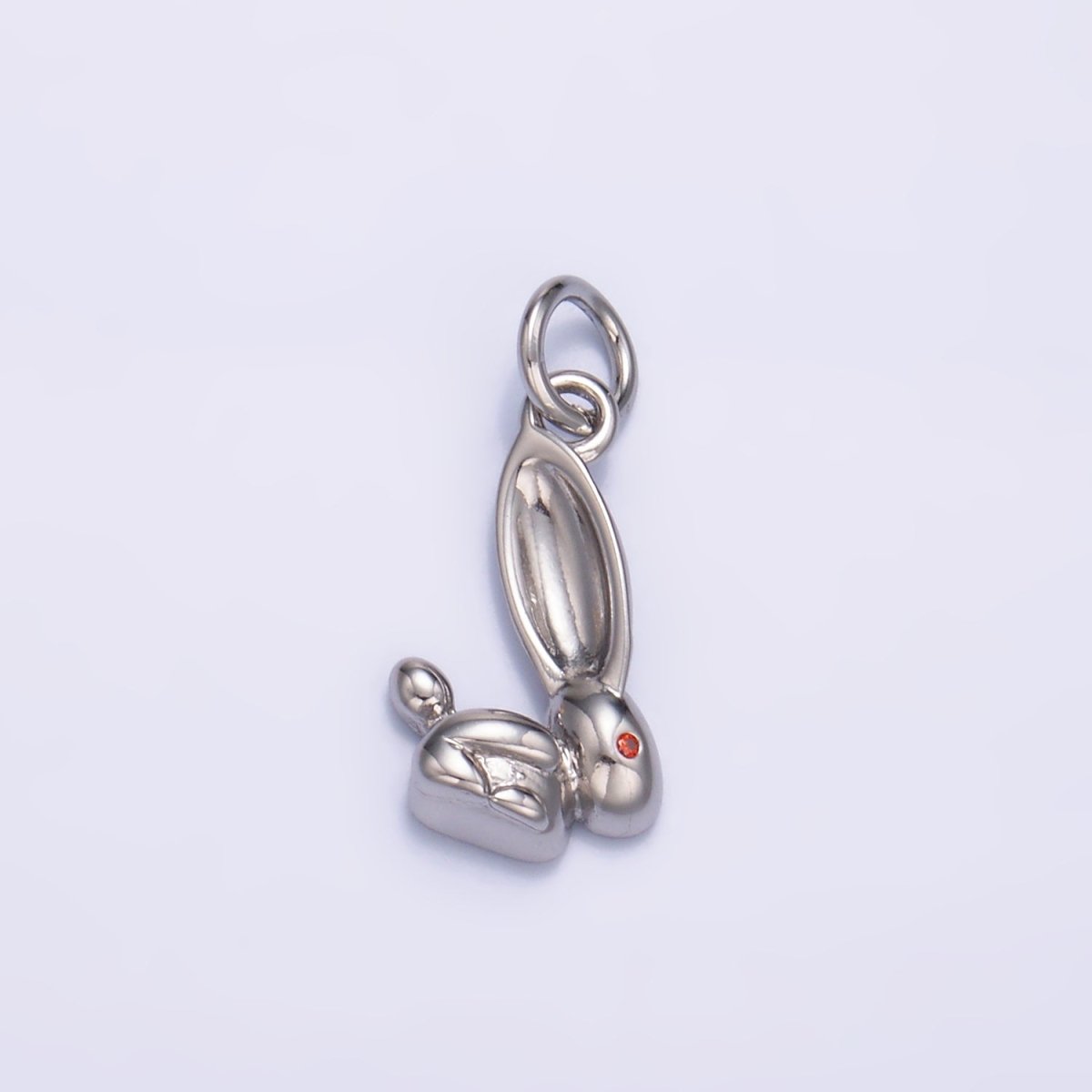 24K Gold plated CZ Rabbit Bunny Multidimensional 3D Charm in Gold & Silver | M174 - DLUXCA