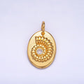 24K Gold plated CZ Sea Clam Shell Oval Charm | W320 - DLUXCA