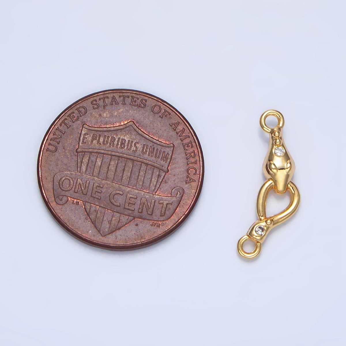 24K Gold plated CZ Snake Loop Multidimensional Connector | F499 - DLUXCA