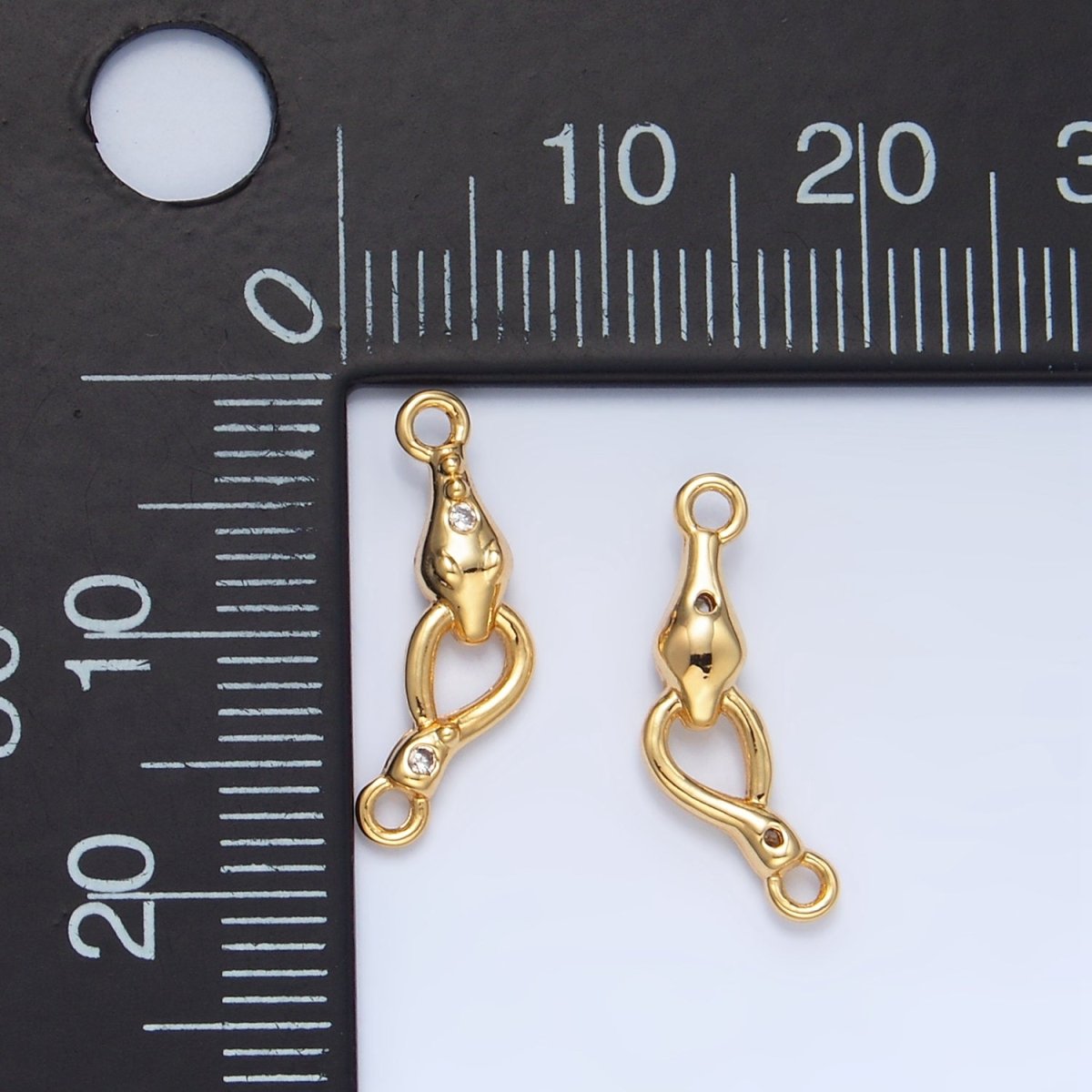 24K Gold plated CZ Snake Loop Multidimensional Connector | F499 - DLUXCA
