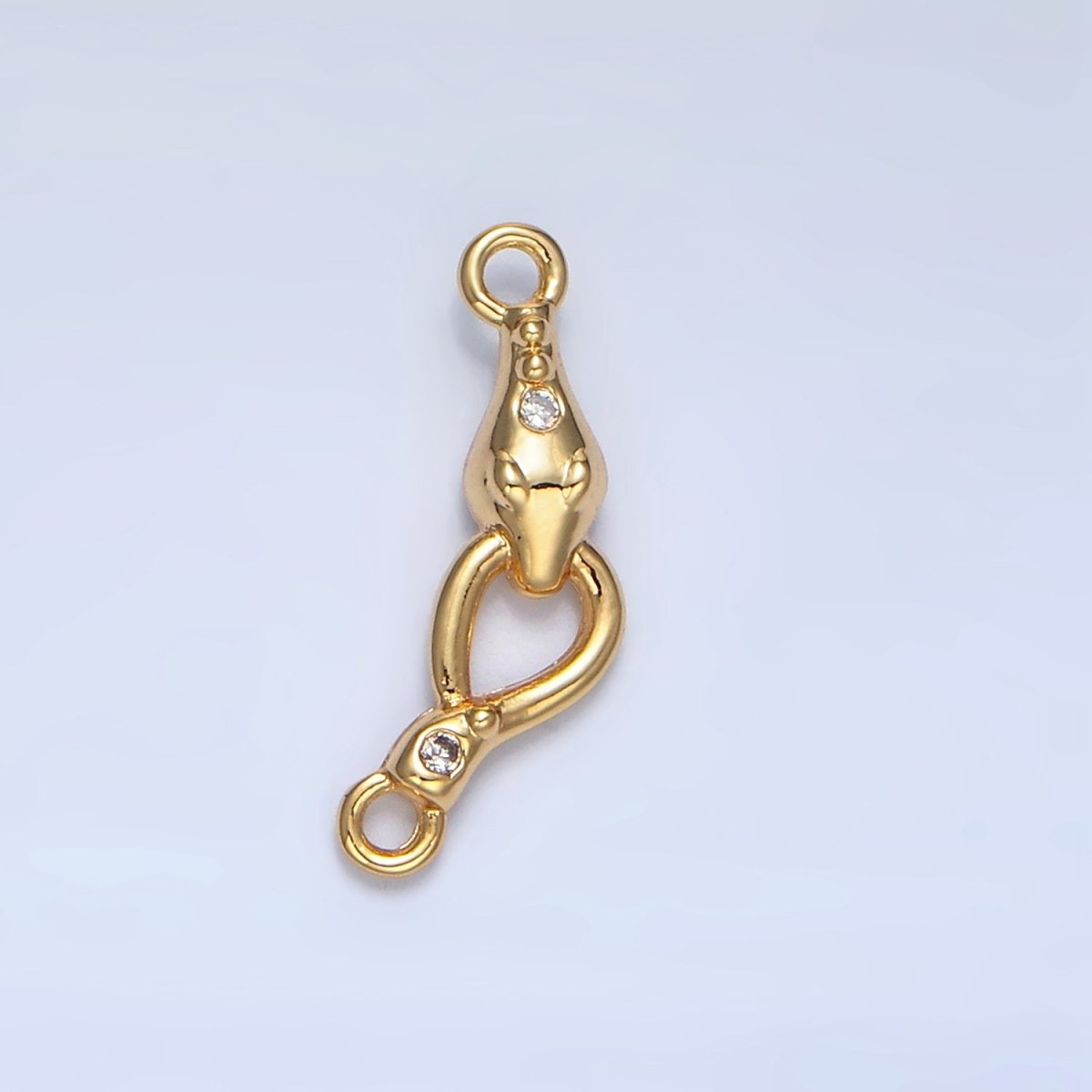 24K Gold plated CZ Snake Loop Multidimensional Connector | F499 - DLUXCA