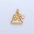 24K Gold plated CZ Snowflake Christmas Hat Charm | X852 - DLUXCA